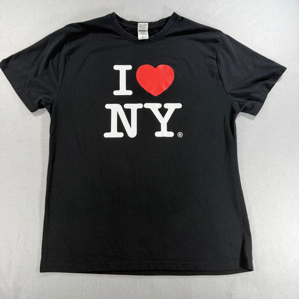 I Love NY NYC Souvenir Graphic T-Shirt Men's Large Black Cotton